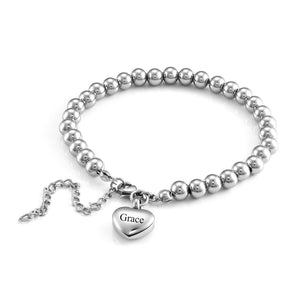 Personalized Heart Pendant Memorial Urn Bracelet - Gift For Christmas