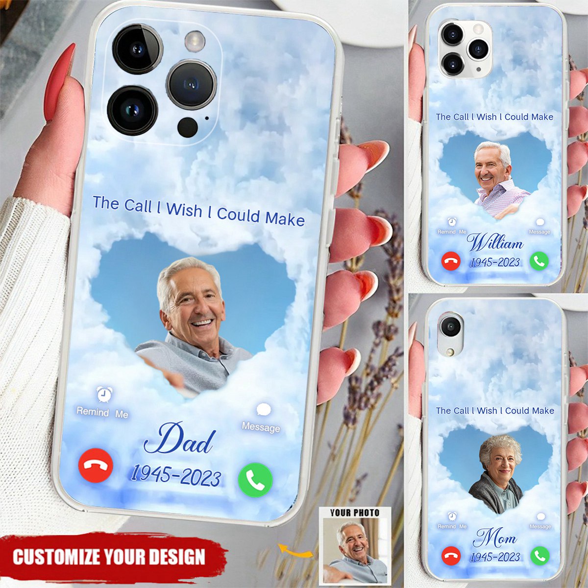 The Call l Wish l Could Make Upload Photo Personalized Memorial Phone Case