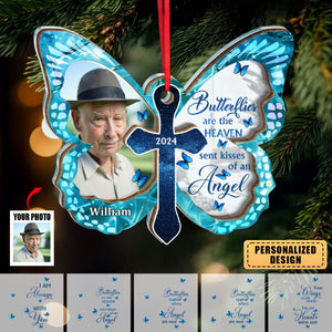 In Memory Of Personalized Butterfly Ornament-Upload Photo