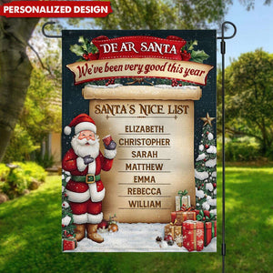 Funny Family Christmas Gifts Santa’s Nice List Personalized Garden Flag