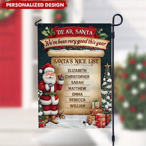 Funny Family Christmas Gifts Santa’s Nice List Personalized Garden Flag