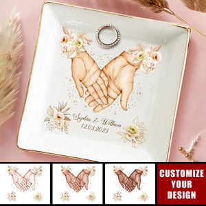 Hand In Hand - Personalized Couple Jewelry Dish