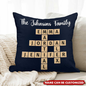 Personalized Family Crossword Puzzle Pillow - Gifts For Your Family