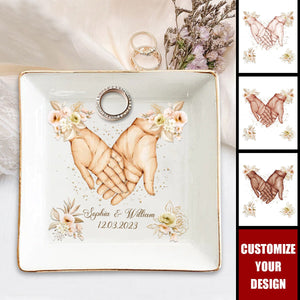 Hand In Hand - Personalized Couple Jewelry Dish