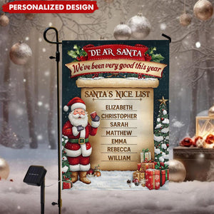 Funny Family Christmas Gifts Santa’s Nice List Personalized Garden Flag