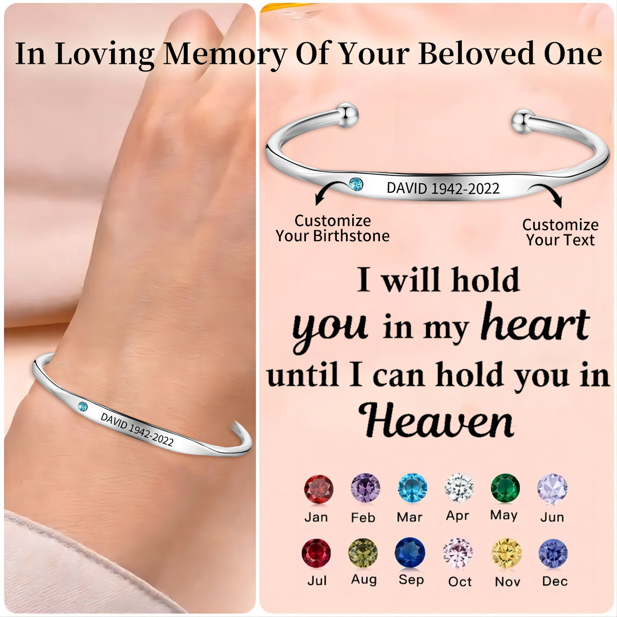 Personalized Birthstone Name Elegant Bracelet