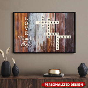 Personalized Family Crossword Puzzle-Custom Poster With Name