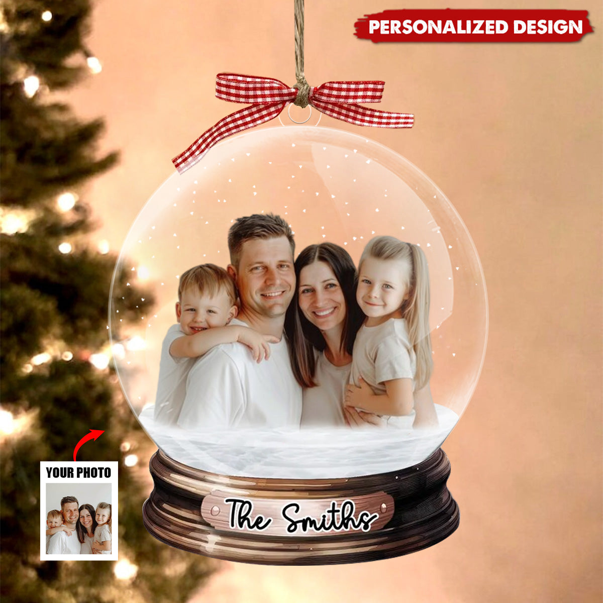 Personalized Custom Photo Family Christmas Ornament