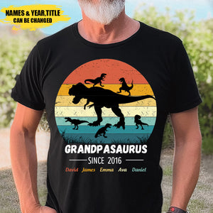 Grandpasaurus Papasaurus With Kids Personalized Shirt