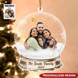 Personalized Custom Photo Family 2024 Christmas Ornament