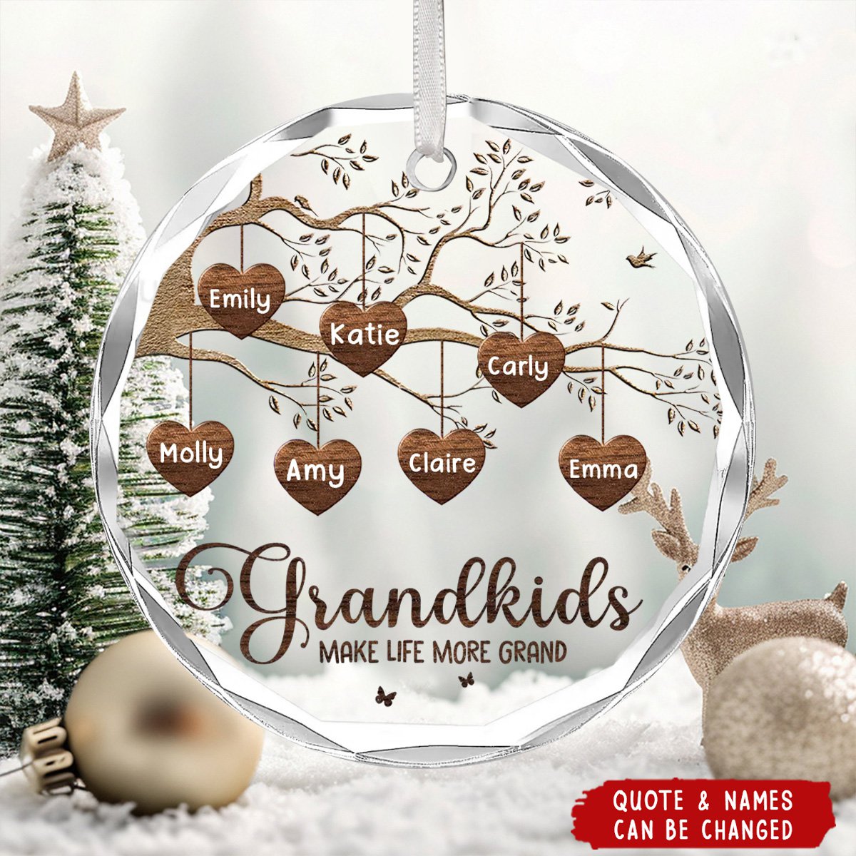 Grandchildren Make Life Better - Personalized Custom Ornament