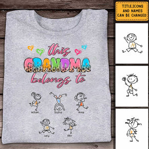 This Grandma Colorful Half Leopard Drawing Personalized T-Shirt