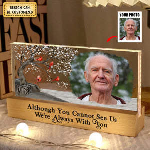 Custom Photo I'm Always With You Family Memorial - Personalized Rectangle LED Light