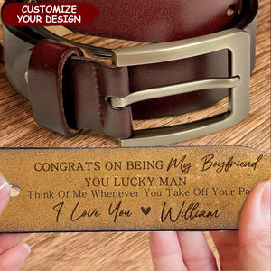 Congrats On Being My Husband  - Personalized Engraved Leather Belt