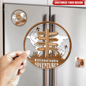 Personalized Travel Adventure Custom Traveling Destination Fridge Magnet