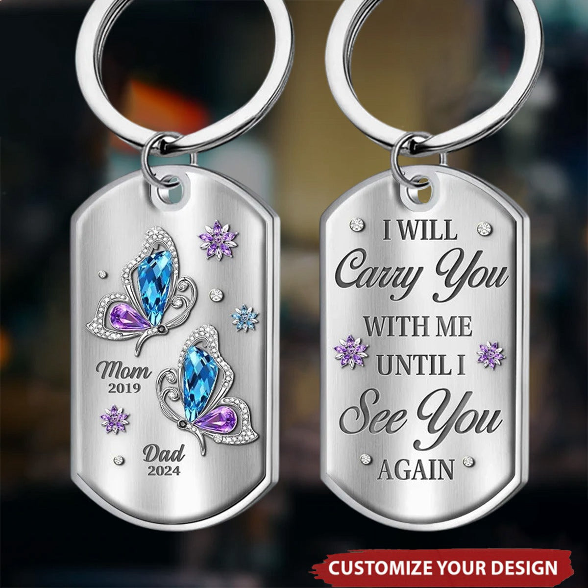 Until I See You Again - Memorial Personalized Custom Keychain