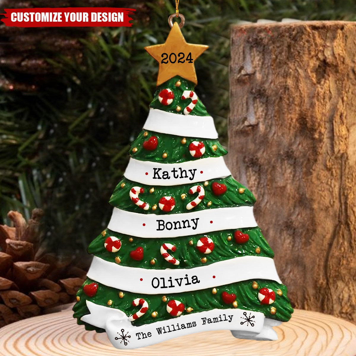 Personalised Christmas Family Christmas Tree Ornament