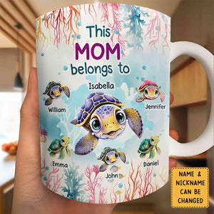 This Grandma Belongs To Cute Ocean Turtles- Personalized Mug