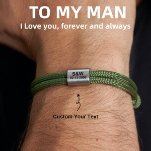 Personalized Custom Text Unisex Bracelet  - Gift For Valentine's Day