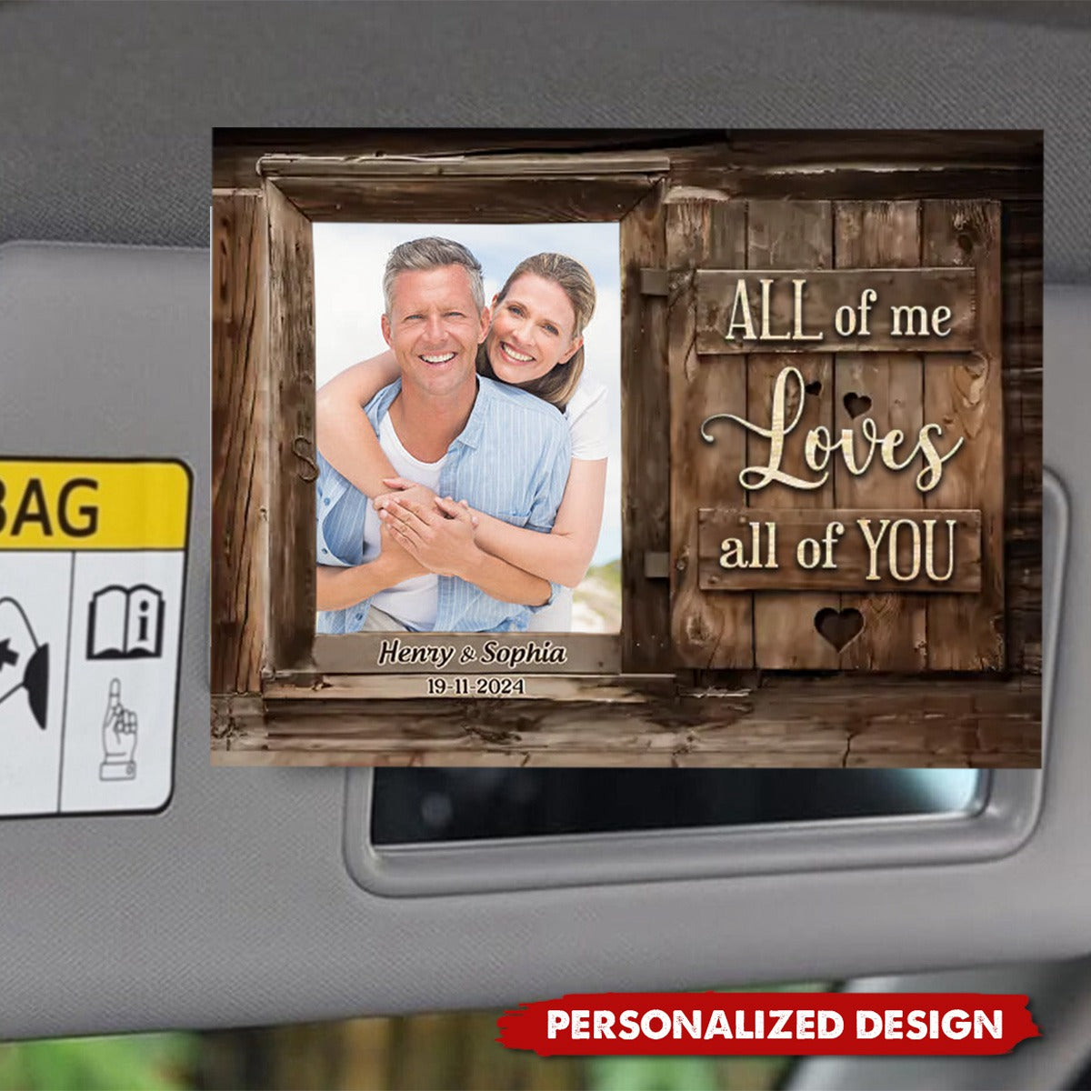 Personalized Custom Photo Car Visor Clip Gifts For Couple