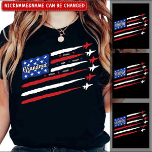 4th of July Air Force Grandma Independence Day Personalized T-Shirts