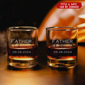 Personalized Father of the Bride Groom Whiskey Glass