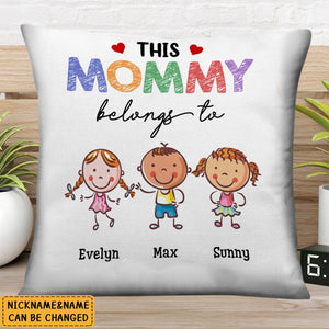 This Grandma Mom Belongs To Cute Kids Personalized Pillowcase