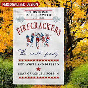 This Home is Filled With Little Firecrackers 4th Of July Personalized Garden Flag