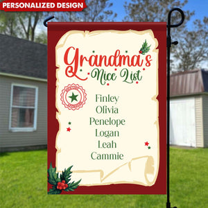 Little Nice List Christmas Gifts Custom Name Personalized Garden Flag