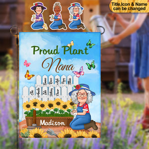 Proud Plant Grandma Nana Mom- Personalized Graden Flag