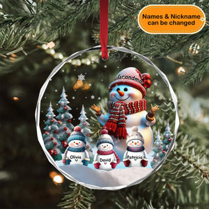 Personalized Grandma&Kid Snowman Christmas Ornament-A Gift For Grandma