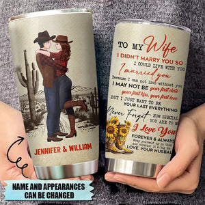 To My Wife I Love You Forever&Always -Personalized Cowboy Couple Tumbler