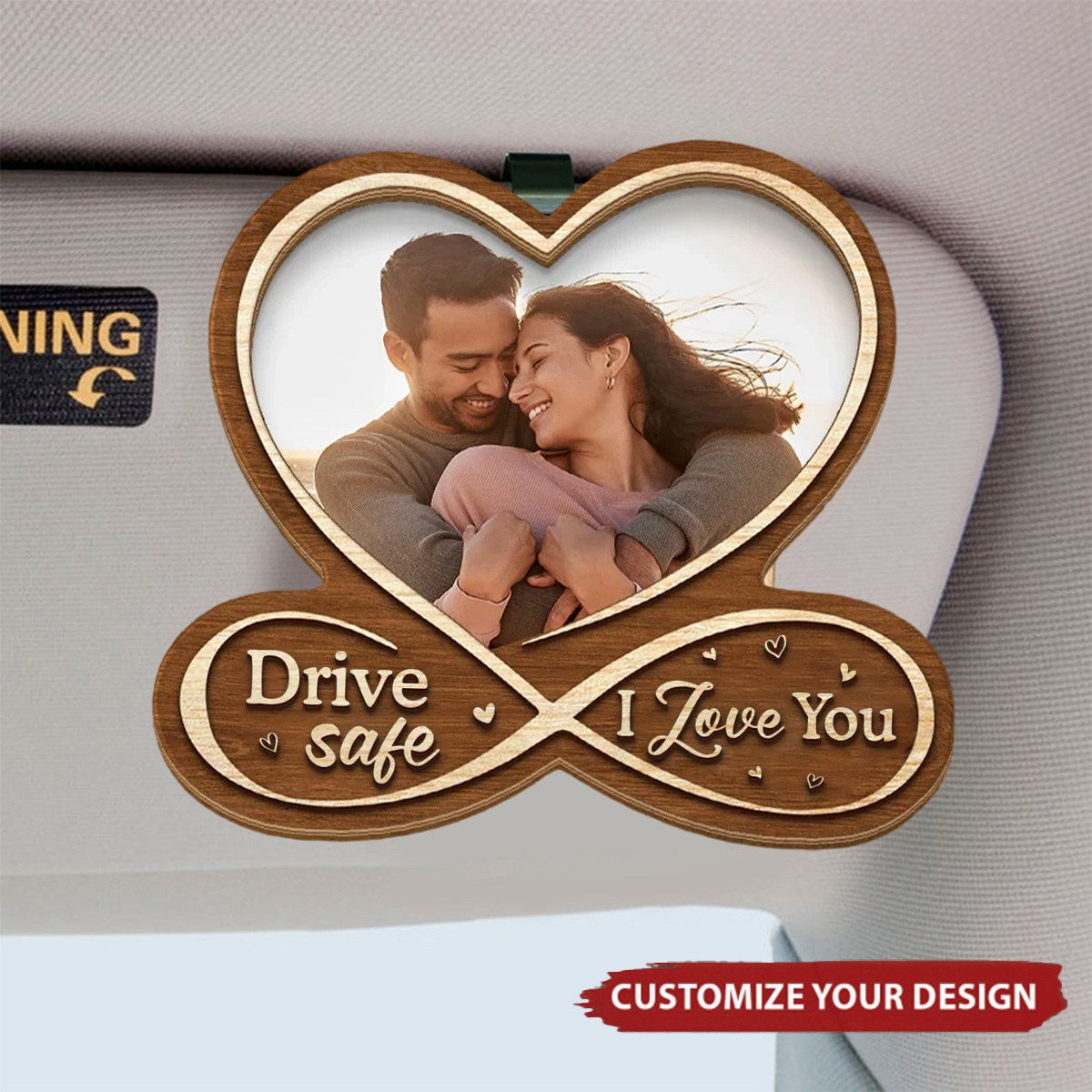 Custom Photo Drive Safe - Couple Personalized Custom Car Visor Clip