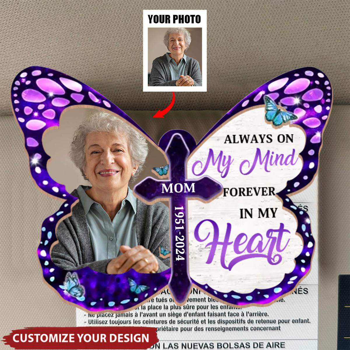 Custom Photo Until I See You Again - Memorial Personalized Custom Car Visor Clip