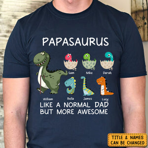 Personalized Grandpasaurus Dinosaur Father's Day Gift Shirt