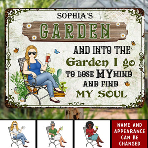 And Into The Garden I Go Gardening Girl - Personalized Custom Classic Metal Signs