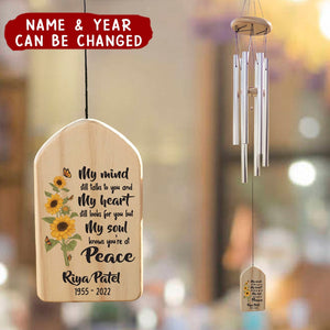 In Loving Memory Of Someone Personalized Sunflower Wind Chime