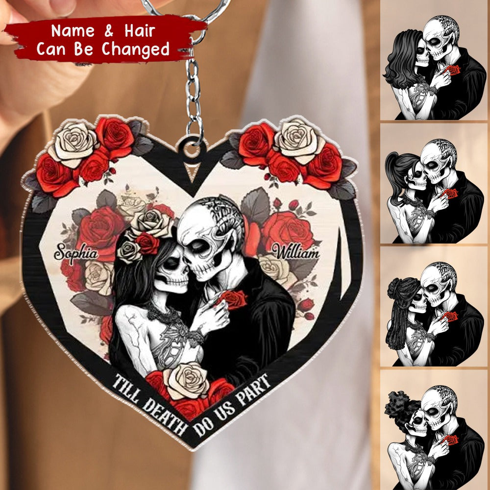 Til Death Do Us Part Couple Skull - Personalized Keychain