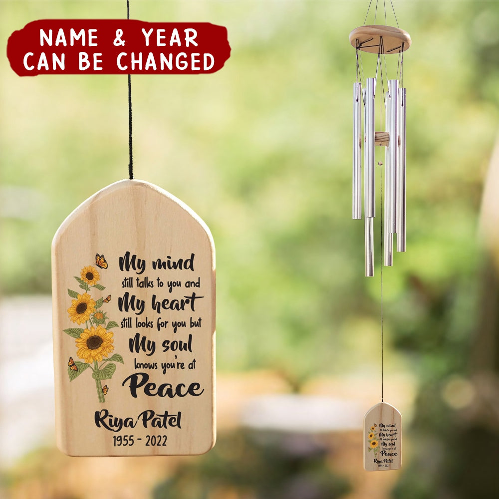 In Loving Memory Of Someone Personalized Sunflower Wind Chime