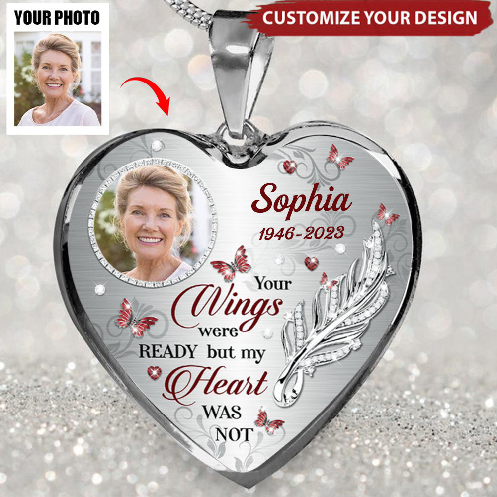 Upload Photo Memorial Gift Personalized Heart Necklace