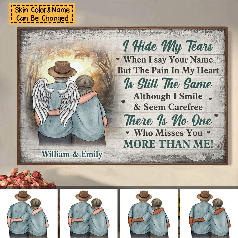 There Is No One, Who Misses You More Than Me - Memorial Personalized Canvas