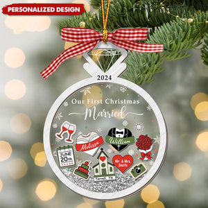 Our First Christmas Personalized Acrylic Wedding Couple Ornament