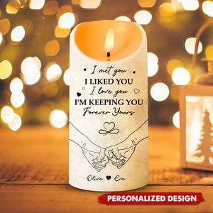 From Our First Kiss Till Our Last Breath- Personalized Couple LED Candle