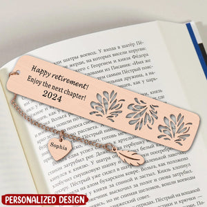 Happy Retirement Enjoy The Next Chapter Personalized Metal Bookmark