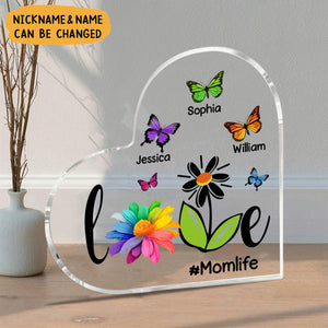 Grandma Mom Life Daisy Butterflies Personalized Acrylic Plaque