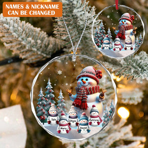 Personalized Grandma&Kid Snowman Christmas Ornament-A Gift For Grandma