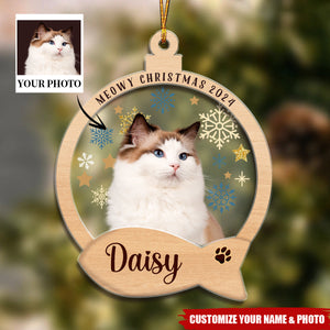 Custom Cartoonized Pet Photo - Gift for pet lovers - Personalized Transparent Ornament