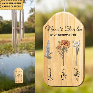 Personalized Grandma's Garden Wind Chimes