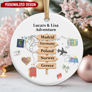 Personalized Travel Adventure Ornament-Gifts For Travel Lover