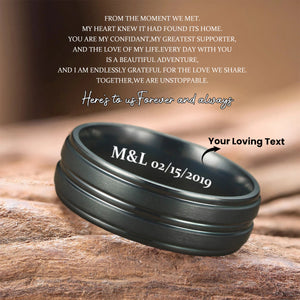 Personalized Custom Text  Promise Ring - Gift For Couple